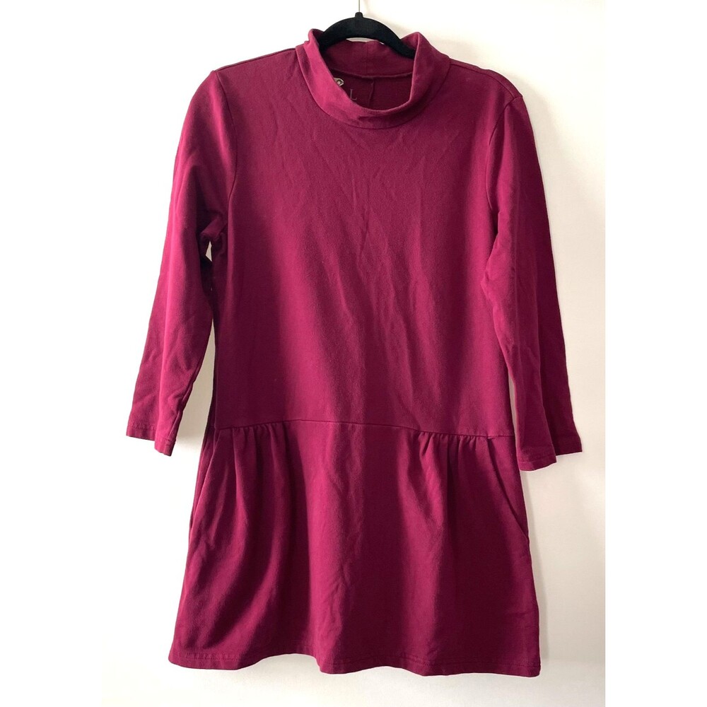 Vintage Y2K Free People FP Mod Tunic L Burgundy Cowl Neck Pockets Cotton Blend